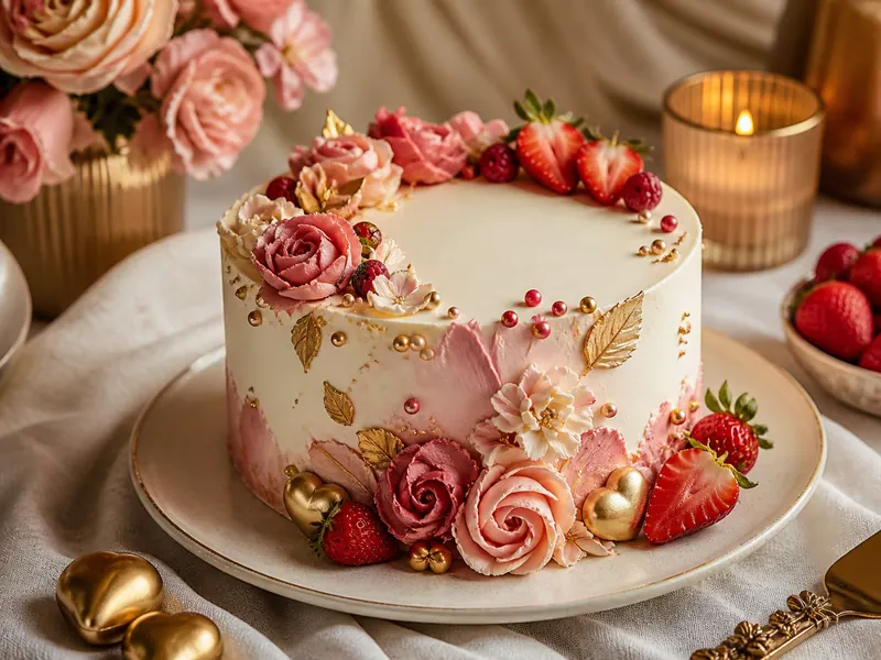 Romantic anniversary cake