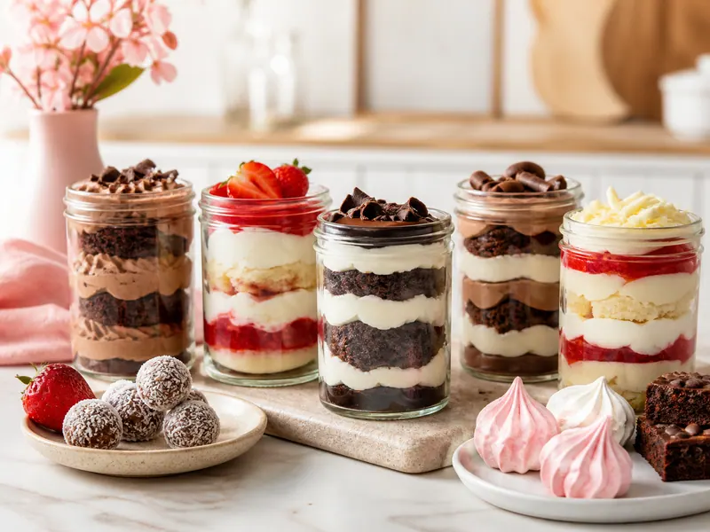 Jar cakes and sweet treats